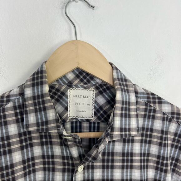 Billy Reid Standard Cut Plaid Check Button Down Shirt Size Medium - Picture 5 of 14